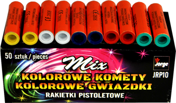 RACE PISTOLETOWE KOLOROWE KOMETY I GWIAZDKI 50 SZTUK JRP10